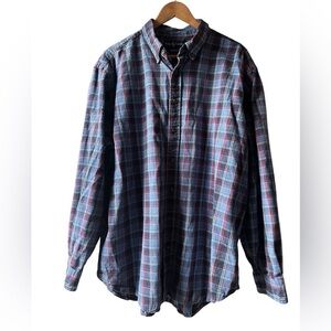 Polo Ralph Lauren Men's Button Down Shirt 2XB Big & Tall Plaid Cotton Stretch